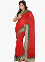 Roop Kashish Red Embroidered Saree