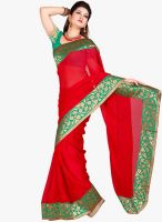 Roop Kashish Red Embroidered Saree