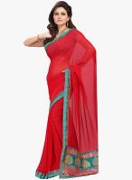 Roop Kashish Red Embroidered Saree