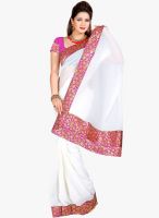 Roop Kashish White Embroidered Saree