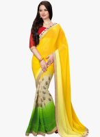 Roop Kashish Yellow Embroidered Saree