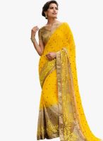 Roop Kashish Yellow Embroidered Sarees