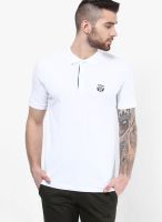 Selected White Printed Polo T-Shirts