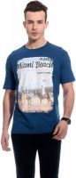 TAB91 Printed Men's Round Neck Blue T-Shirt