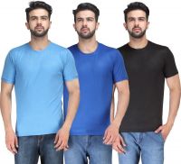 TSX Solid Men's Round Neck Multicolor T-Shirt(Pack of 3)