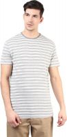 T-shirt Company Striped Men's Round Neck Grey T-Shirt
