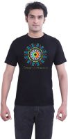 Tantra Graphic Print Men's Round Neck Black T-Shirt