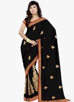 Triveni Sarees Black Embroidered Saree