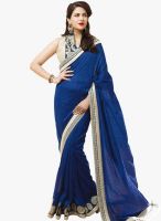 Triveni Sarees Blue Embroidered Saree