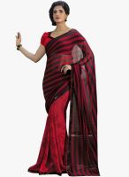 Triveni Sarees Maroon Striped Saree