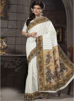 Triveni Sarees Off White Printed Saree