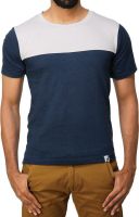 UnKonventional Solid, Polka Print Men's Round Neck Blue, Beige T-Shirt