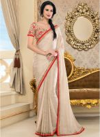 Vishal Beige Solid Saree