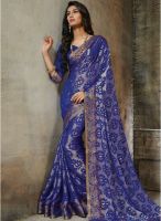 Vishal Blue Embellished Saree