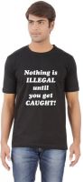 Xtees Printed Men's Round Neck Black T-Shirt