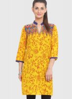 Aamer Yellow Printed Kurtis