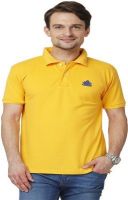 ABLOOM Solid Men's Polo Neck Yellow T-Shirt