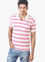 American Crew Pink Striped Polo T-Shirts