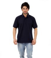 Atlanta Solid Men's Polo Neck Dark Blue T-Shirt