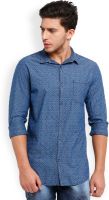 Bandit Men's Printed Casual Blue Shirt