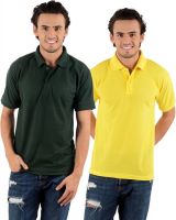 Blaze Solid Men's Polo Neck Multicolor T-Shirt(Pack of 2)