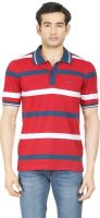 Blumerq Striped Men's Polo Neck Red T-Shirt Blumerq Striped Men's Polo Neck Red T-Shirt