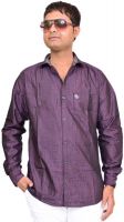 British Terminal Men's Solid Party Purple Shirt