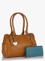 Butterflies Tan Handbag