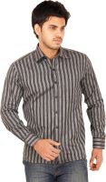 Crocks Club Men's Striped Casual Black, Grey Shirt