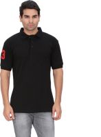 DNA Solid Men's Polo Neck Black T-Shirt DNA Solid Men's Polo Neck Black T-Shirt