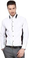 Dazzio Men's Solid Casual White Shirt