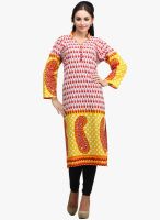 Dees by Dashmesh Red Printed Kurta