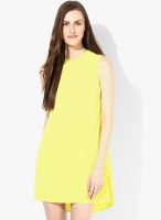 Dorothy Perkins Lemon Colored Solid Shift Dress