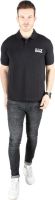 Emporio Armani Solid Men's Polo Neck Black T-Shirt