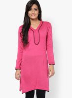 Entropy Pink Solid Kurtis