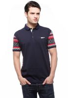 Fasnoya Solid Men's Polo Neck Dark Blue T-Shirt