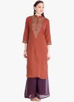 Folklore Rust Solid Kurtas