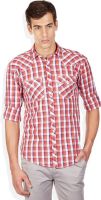 GHPC Men's Checkered Casual Red Shirt