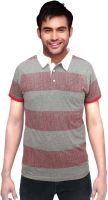 Gallop Striped Men's Polo Neck Multicolor T-Shirt