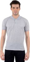 Gdivine Solid Men's Polo Neck Grey T-Shirt