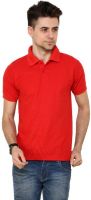 Grand Bear Solid Men's Polo Neck Red T-Shirt
