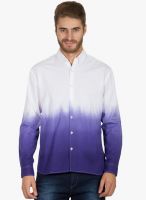 Hypernation White Printed Regular Fit Casual Shirt