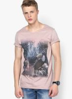 Jack & Jones Pink Round Neck T Shirt