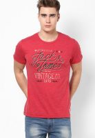 Jack & Jones Red Crew Neck T Shirt