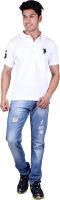 Jura Polo Solid Men's Polo Neck White T-Shirt