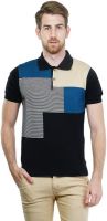 Kalt Self Design Men's Polo Neck Multicolor T-Shirt