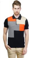 Kalt Self Design Men's Polo Neck Multicolor T-Shirt