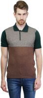 Kalt Striped Men's Polo Neck Multicolor T-Shirt