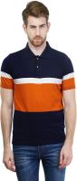 Kalt Striped Men's Polo Neck Multicolor T-Shirt