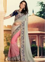 Khwaab Grey Embroidered Saree